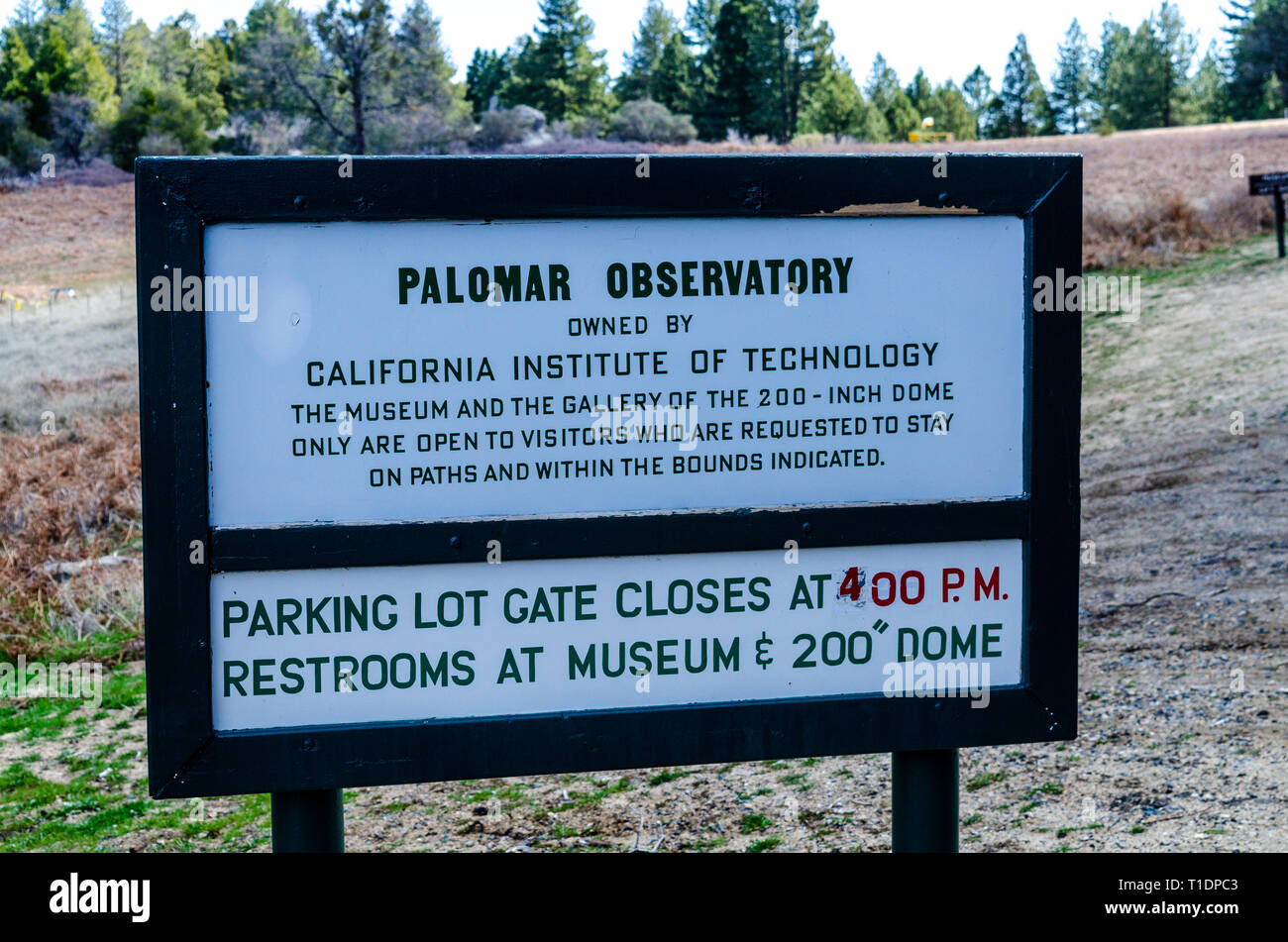 Mount Palomar Observatory in San Diego County California USA Stock Photo