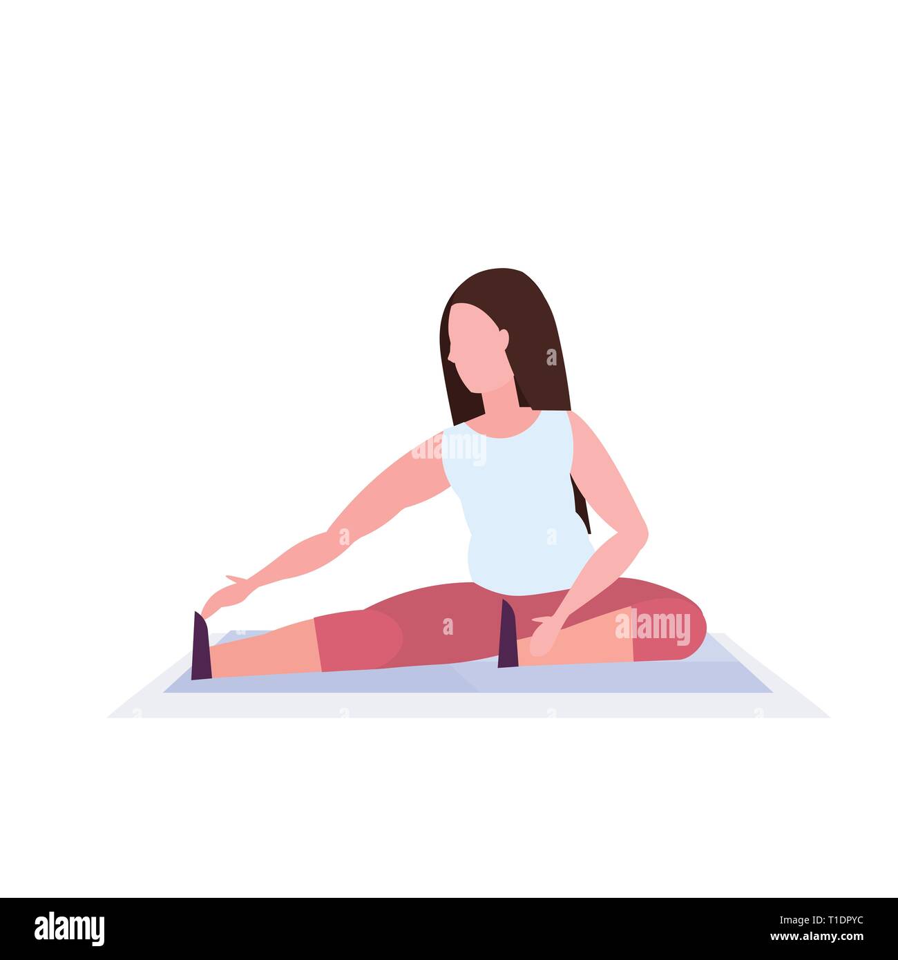 sports woman doing stretching exercises girl training in gym aerobic