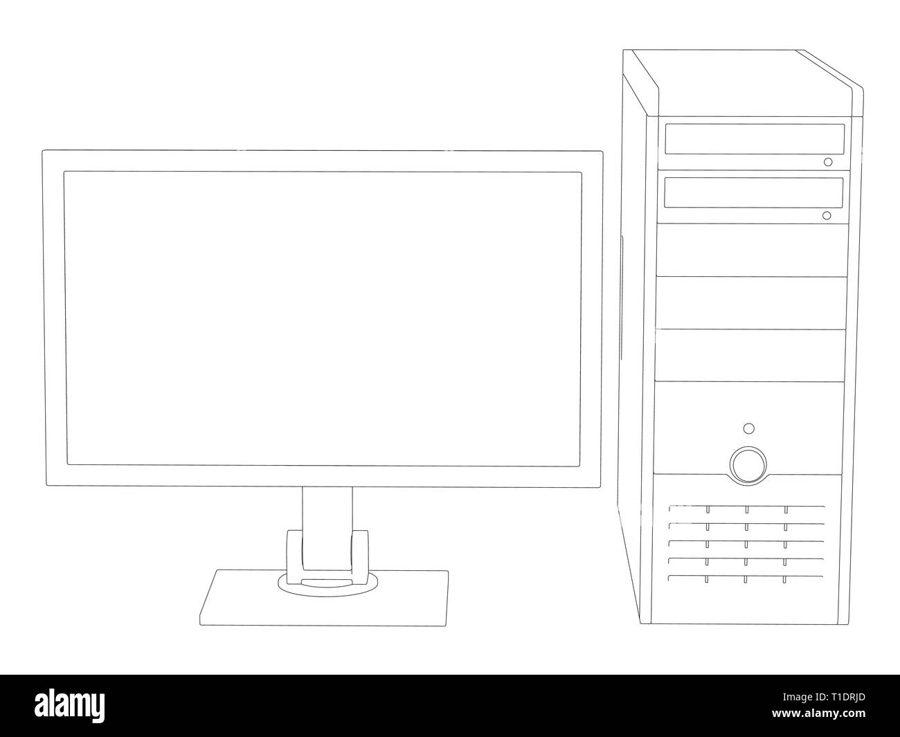 How To Draw A Computer System Unit