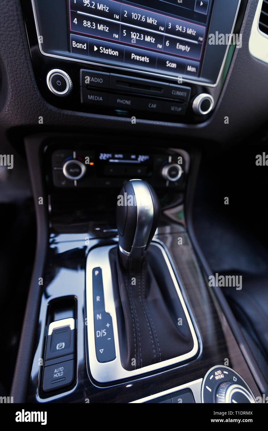 Automatic transmission gear shift in car Stock Photo Alamy