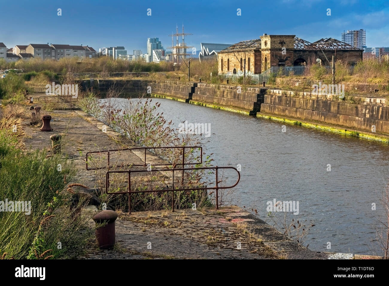 Graving docks, Govan, River Clyde, Glasgow, Scotland, UK Stock Photo