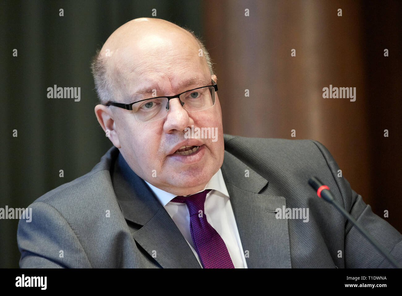 05.02.2019, Berlin, Berlin, Germany - Peter Altmaier, Federal Minister of Economics and Energy, at the presentation of the National Industrial Strateg Stock Photo