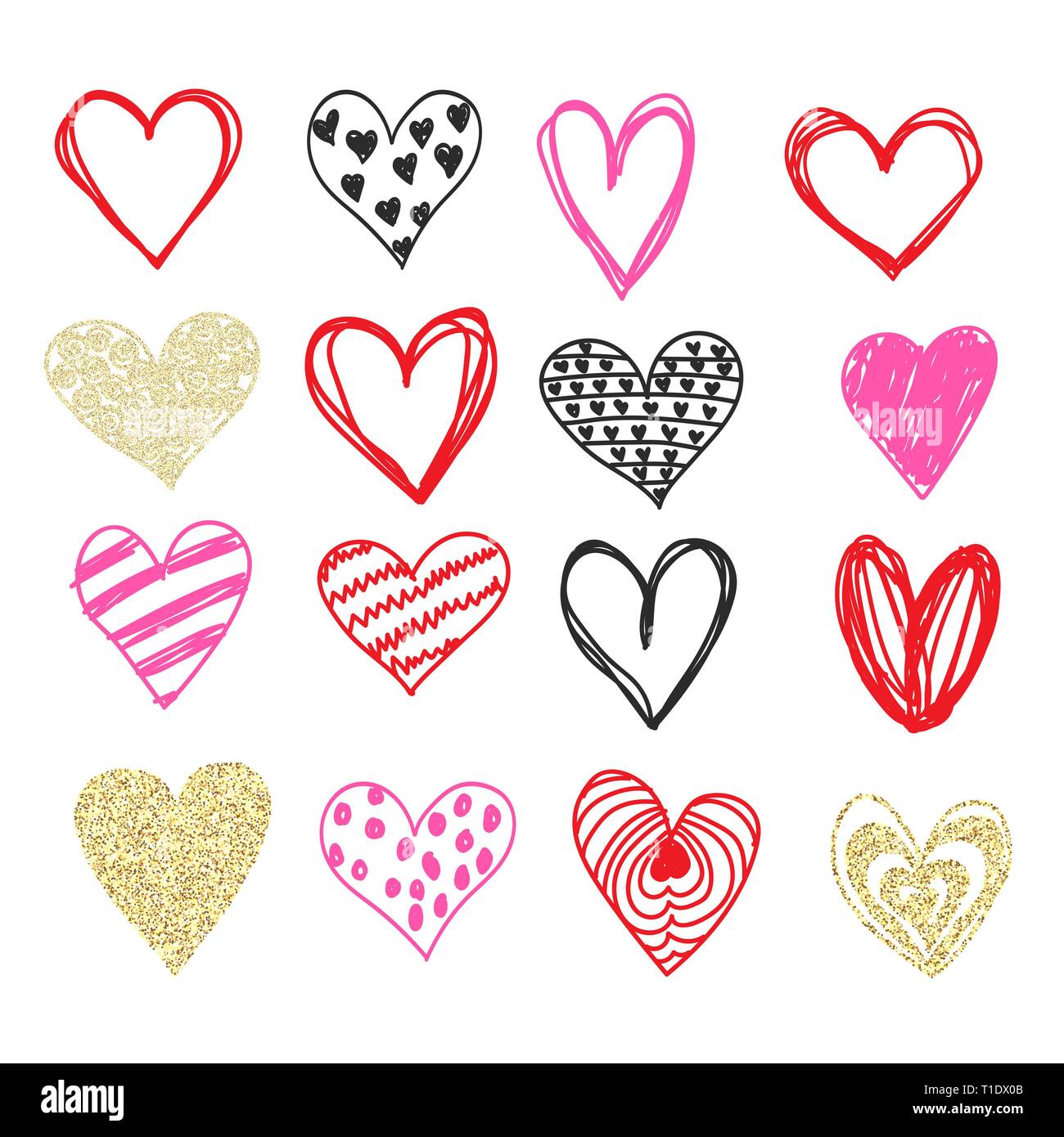 Doodle set valentine day Cut Out Stock Images Pictures Alamy