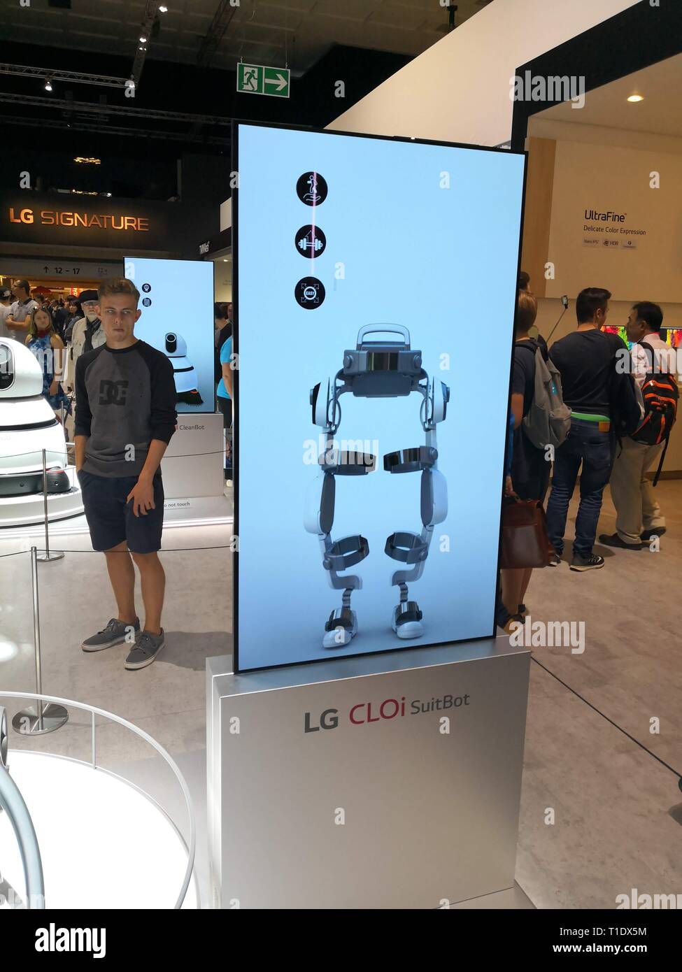 Berlin, Germany – September 1st, 2018: IFA: LG Cloi Suitbot, exosuit Stock Photo