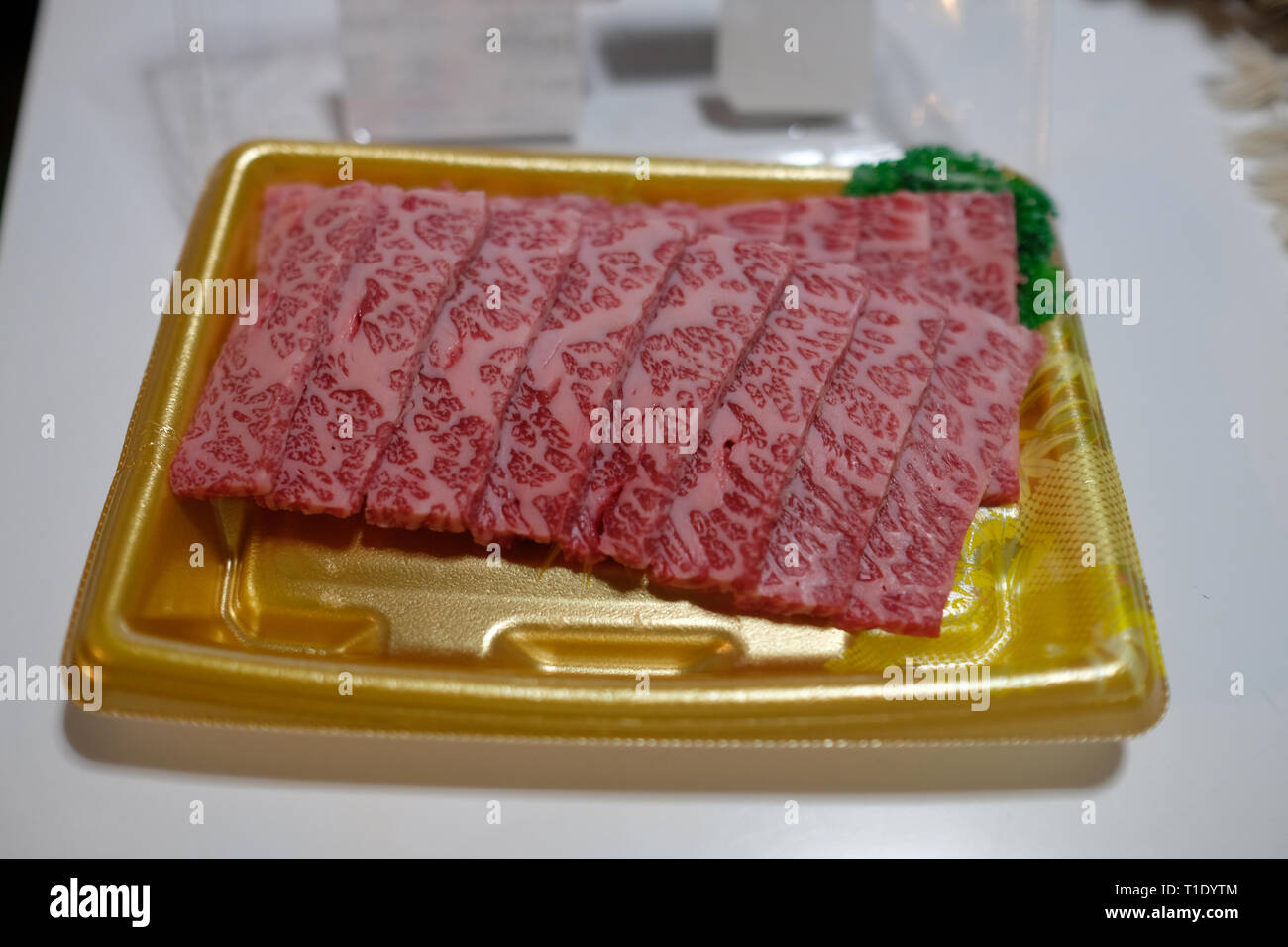 Wagyu Beef bought from Japanese Supermarket, Hokkaido, Japan Stock