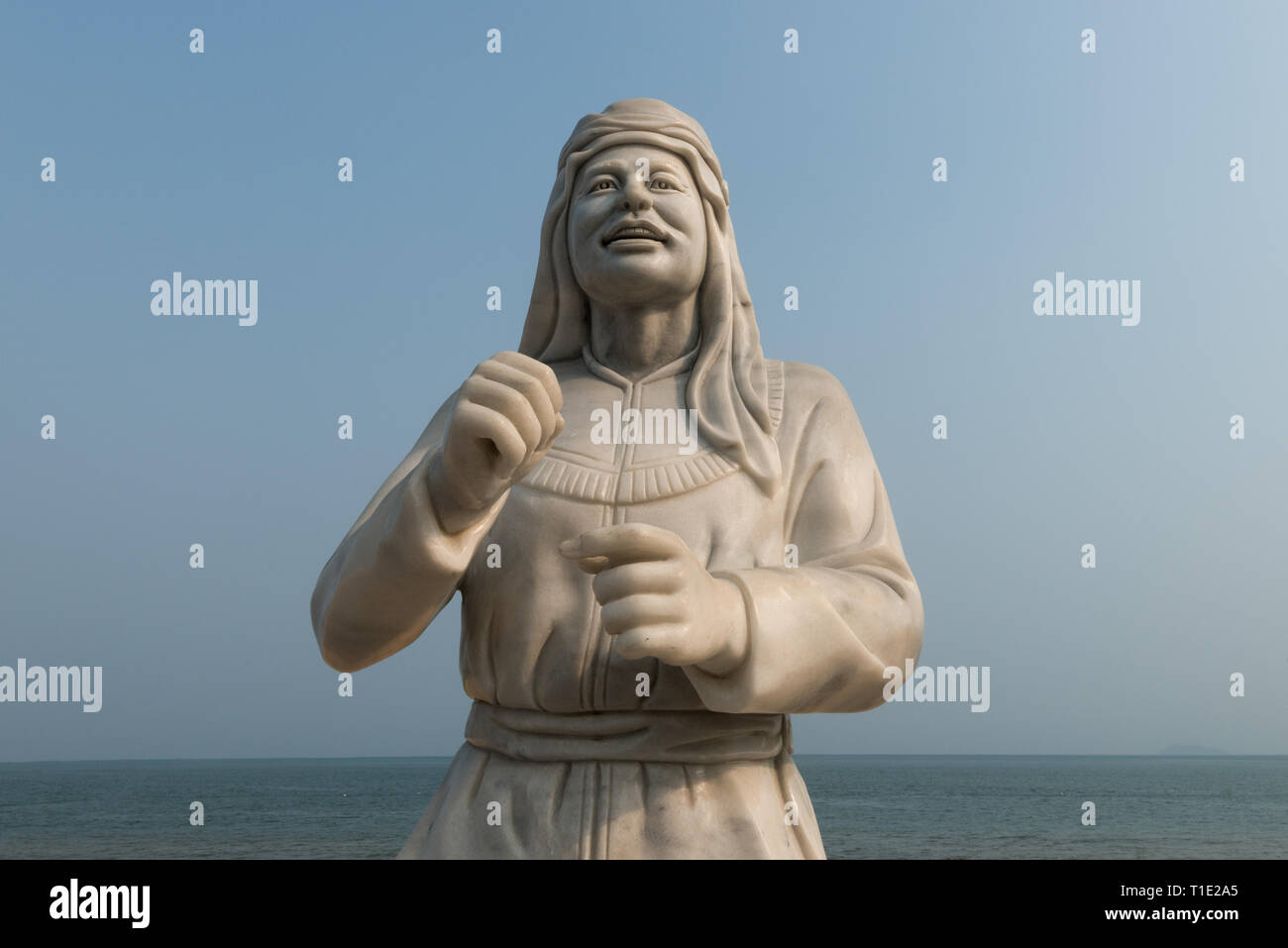 Martial Arts statue on the beach promenade in Quy Nhon, Binh Dinh Province, Vietnam. Stock Photo