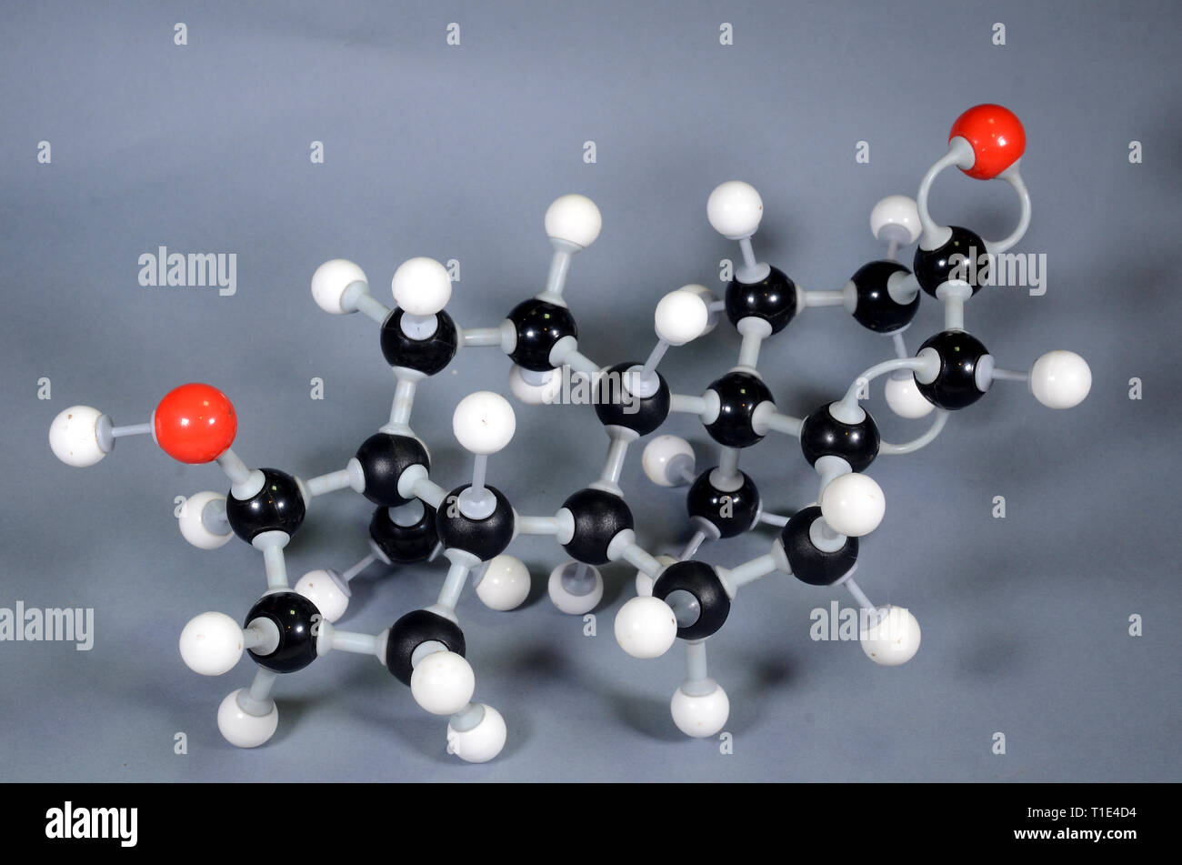 Molecule model of testosterone. Stock Photo