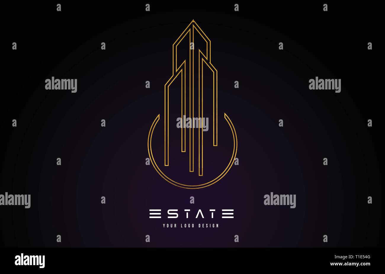 Gold Real Estate Modern Monogram Logo Design. Real Estate Lines ...