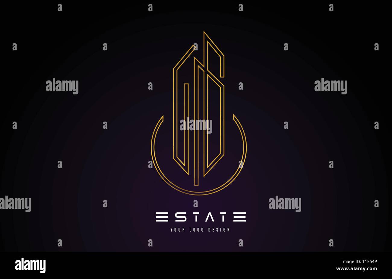Gold Real Estate Modern Monogram Logo Design. Real Estate Lines ...