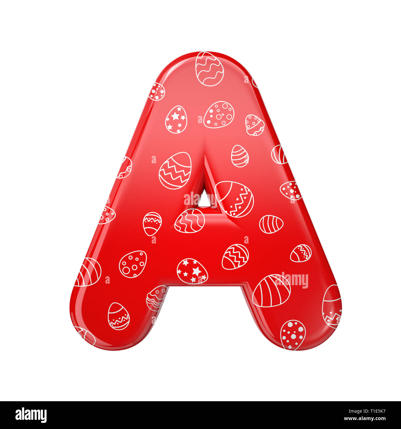 Easter egg letter A - Capital 3d red and white celebration font isolated on  white background. This alphabet is perfect for creative illustrations rela  Stock Photo - Alamy