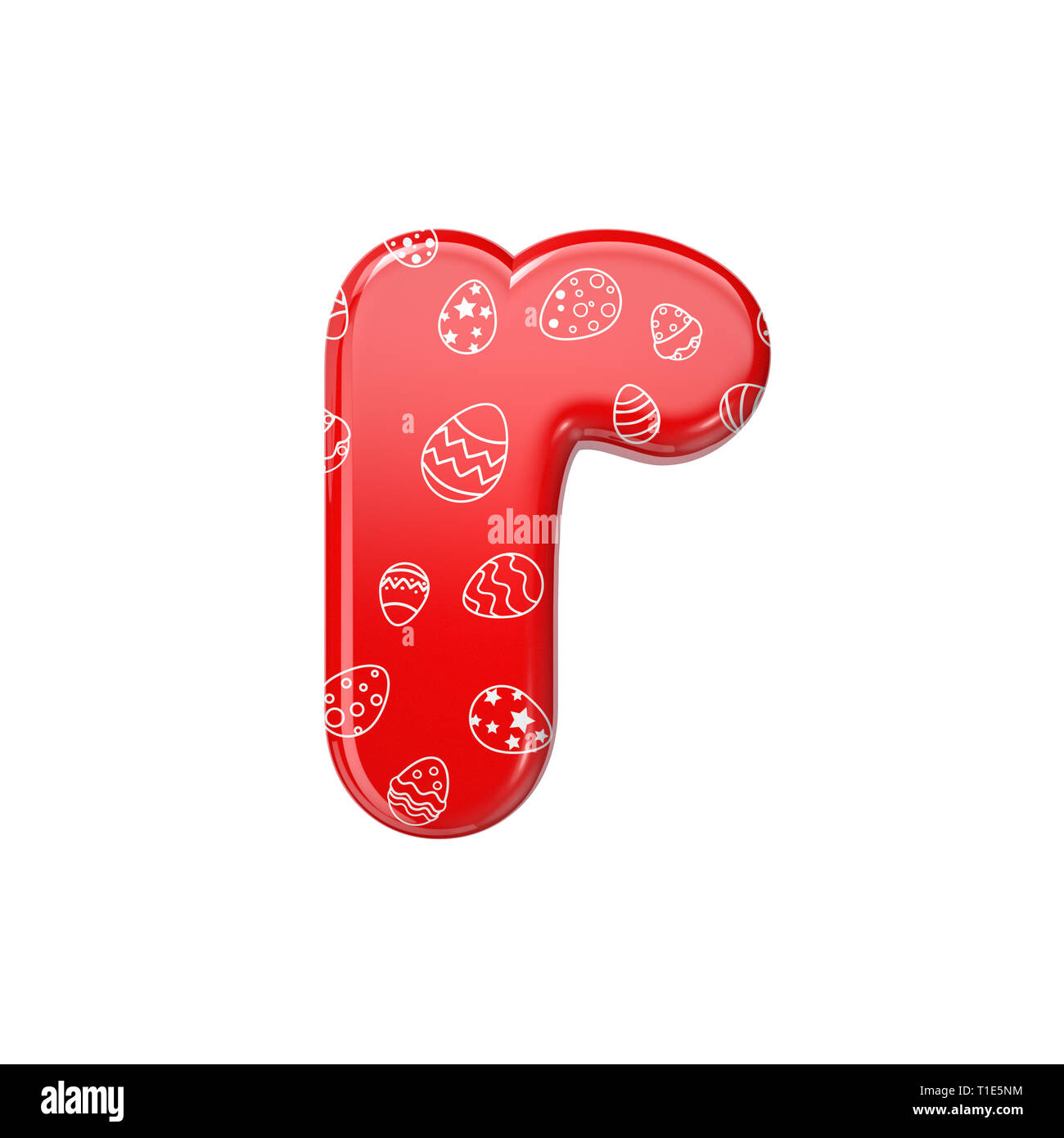 Easter egg letter R - Small 3d red and white celebration font isolated on  white background. This alphabet is perfect for creative illustrations  relate Stock Photo - Alamy