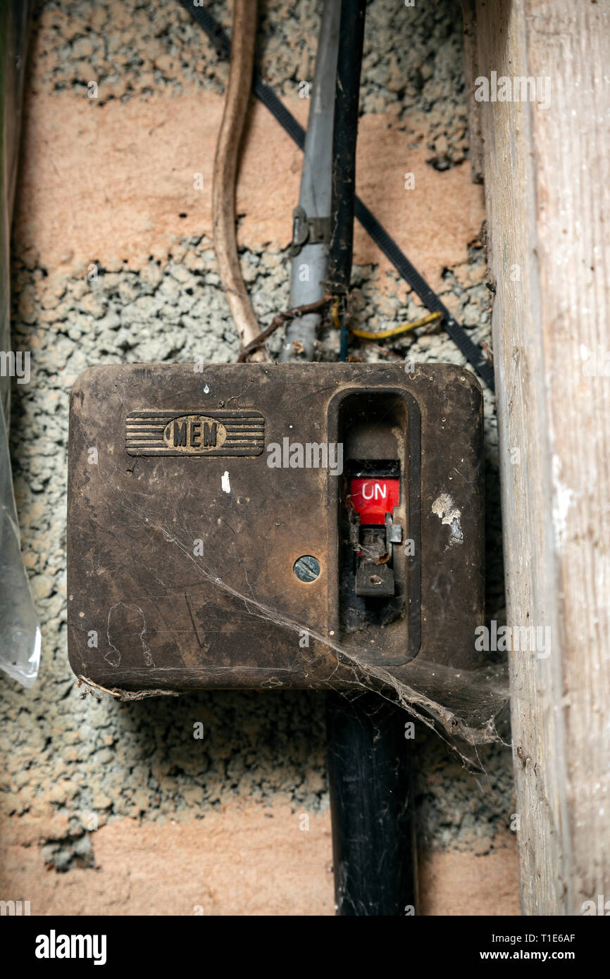 Walter Barber founded Midland Electrical Manufacturing (MEM) in Birmingham, United Kingdom in 1908 to manufacture switch and fuse gear to British stan Stock Photo