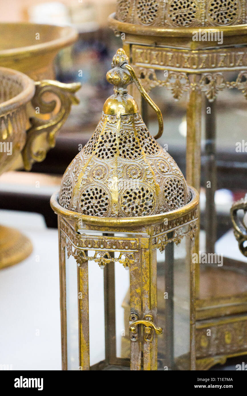 Old retro style lantern made of metal Stock Photo - Alamy