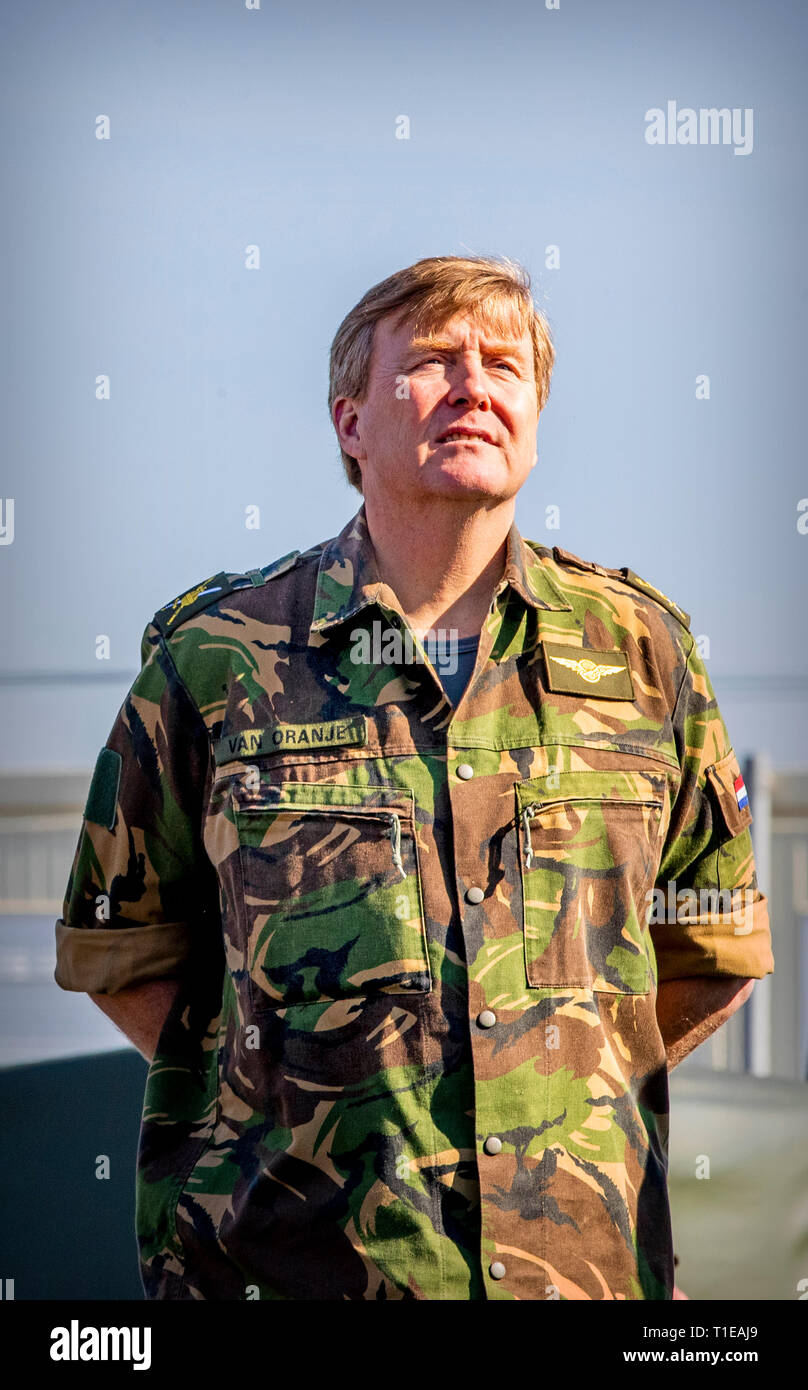 VREDEPEEL - King Willem Alexander visits military defense base, Vredepeel, the Netherlands - 22 Mar 2019 copyruht robin utrecht Stock Photo