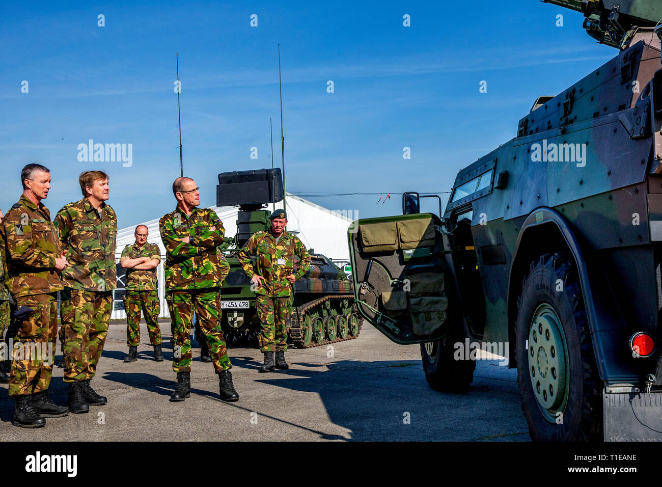 VREDEPEEL - King Willem Alexander visits military defense base, Vredepeel, the Netherlands - 22 Mar 2019 copyruht robin utrecht Stock Photo