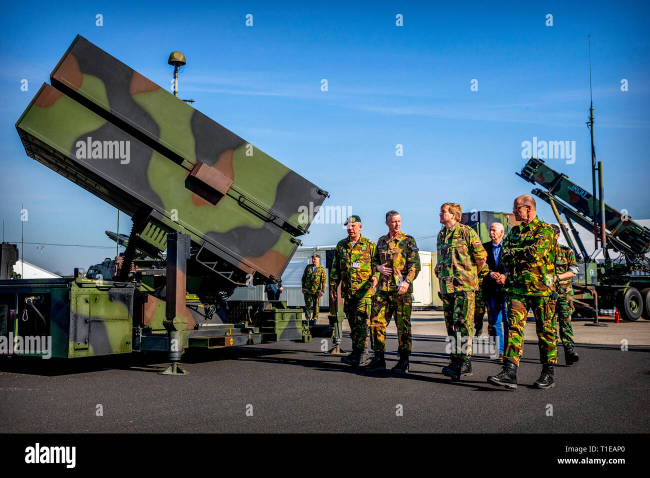 VREDEPEEL - King Willem Alexander visits military defense base, Vredepeel, the Netherlands - 22 Mar 2019 copyruht robin utrecht Stock Photo