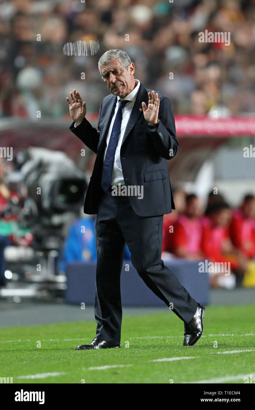 Coach Fernando Santos of Portugal action during the Qualifiers - Group B to  Euro 2020 football match between Portugal vs Serbia. (Final score: Portugal  1 - 1 Serbia Stock Photo - Alamy