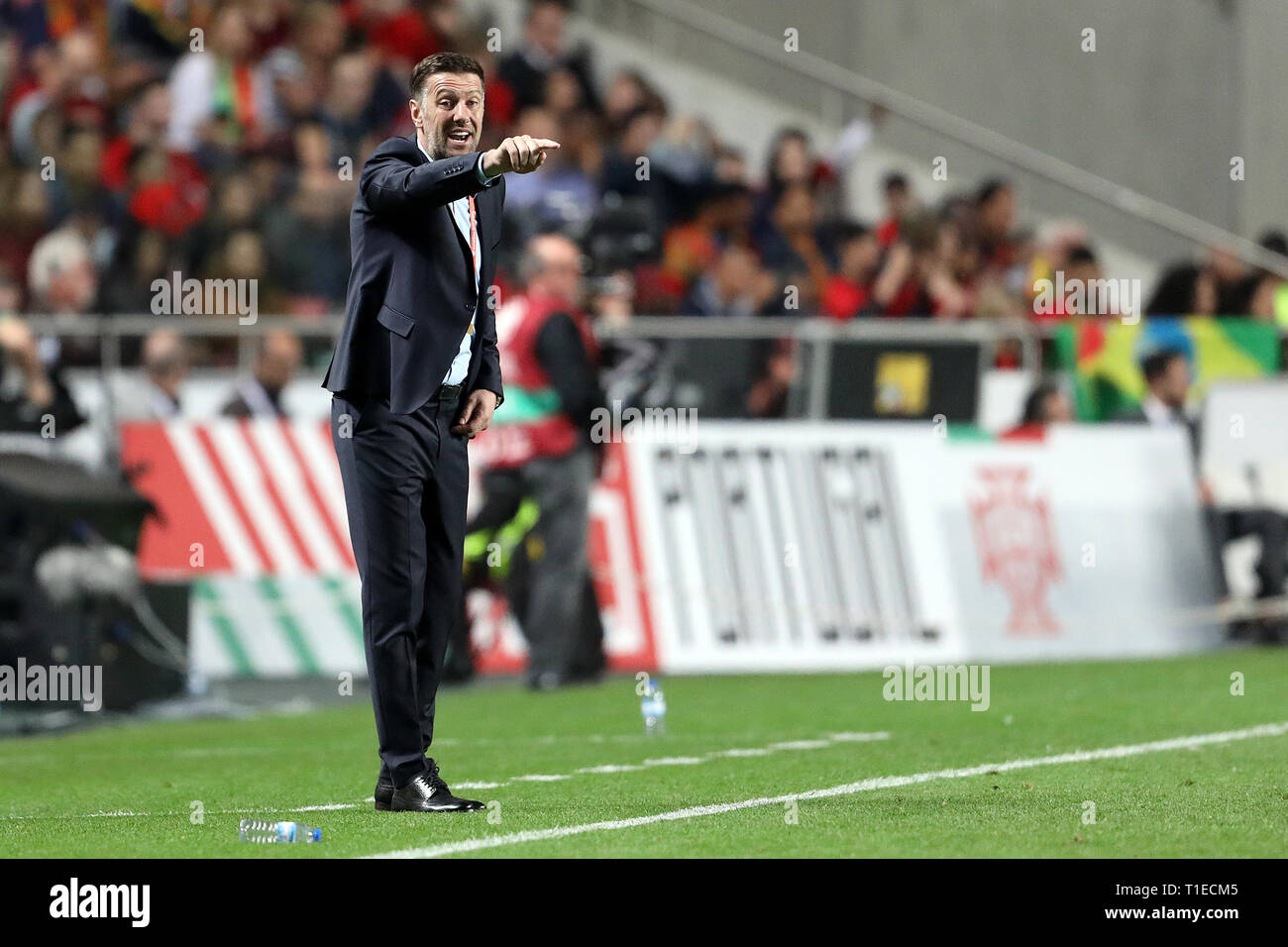 Coach Mladen Krstajic of Serbia in action during the Qualifiers - Group B to Euro 2020 football match between Portugal vs Serbia. (Final score: Portugal 1 - 1 Serbia) Stock Photo