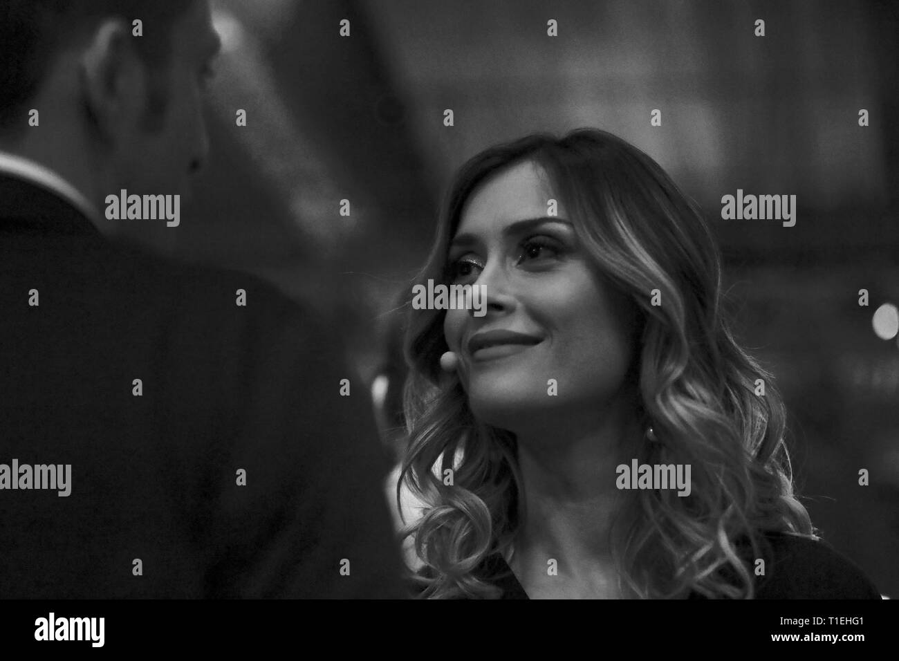 March 25, 2019 - Naples, Italy, RAI auditorium of Naples 25-03-2019 took place the fourth episode of the famous comedian show Made in SUD.In the picture: Fatima Trotta. Credit: Fabio Sasso/ZUMA Wire/Alamy Live News Stock Photo