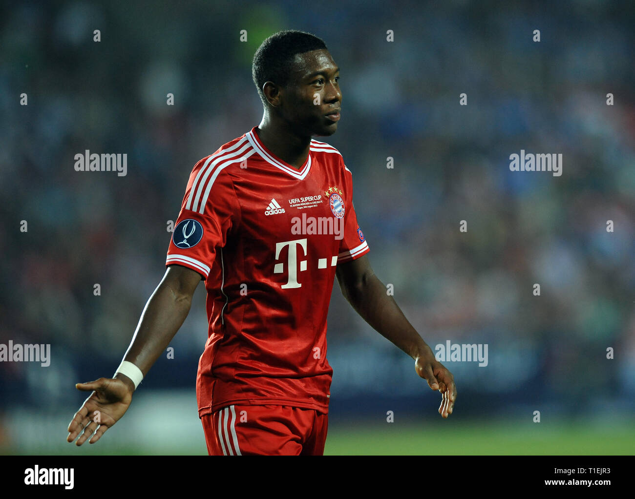 Prague, Czech Republic. 30th Aug, 2013. FC Bayern Munchen 2-2 Chelsea FC  (aet, Bayern win 5-4 on pens). David Alaba of Bayern during UEFA Super Cup  soccer match between Bayern Munich and