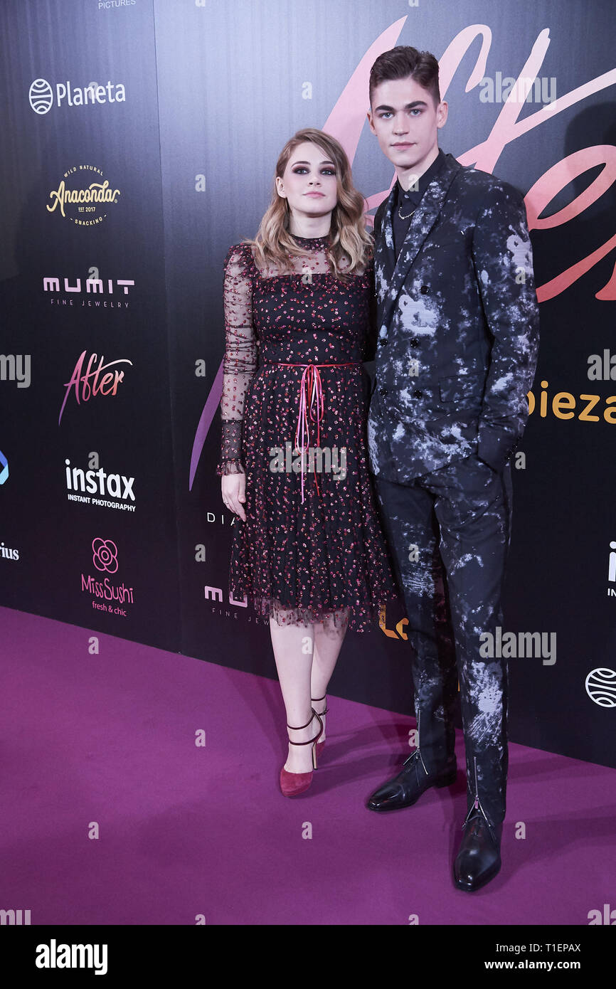 Madrid Madrid Spain 26th Mar 19 Josephine Langford Hero Fiennes Tiffin Attends After Premiere At Capitol