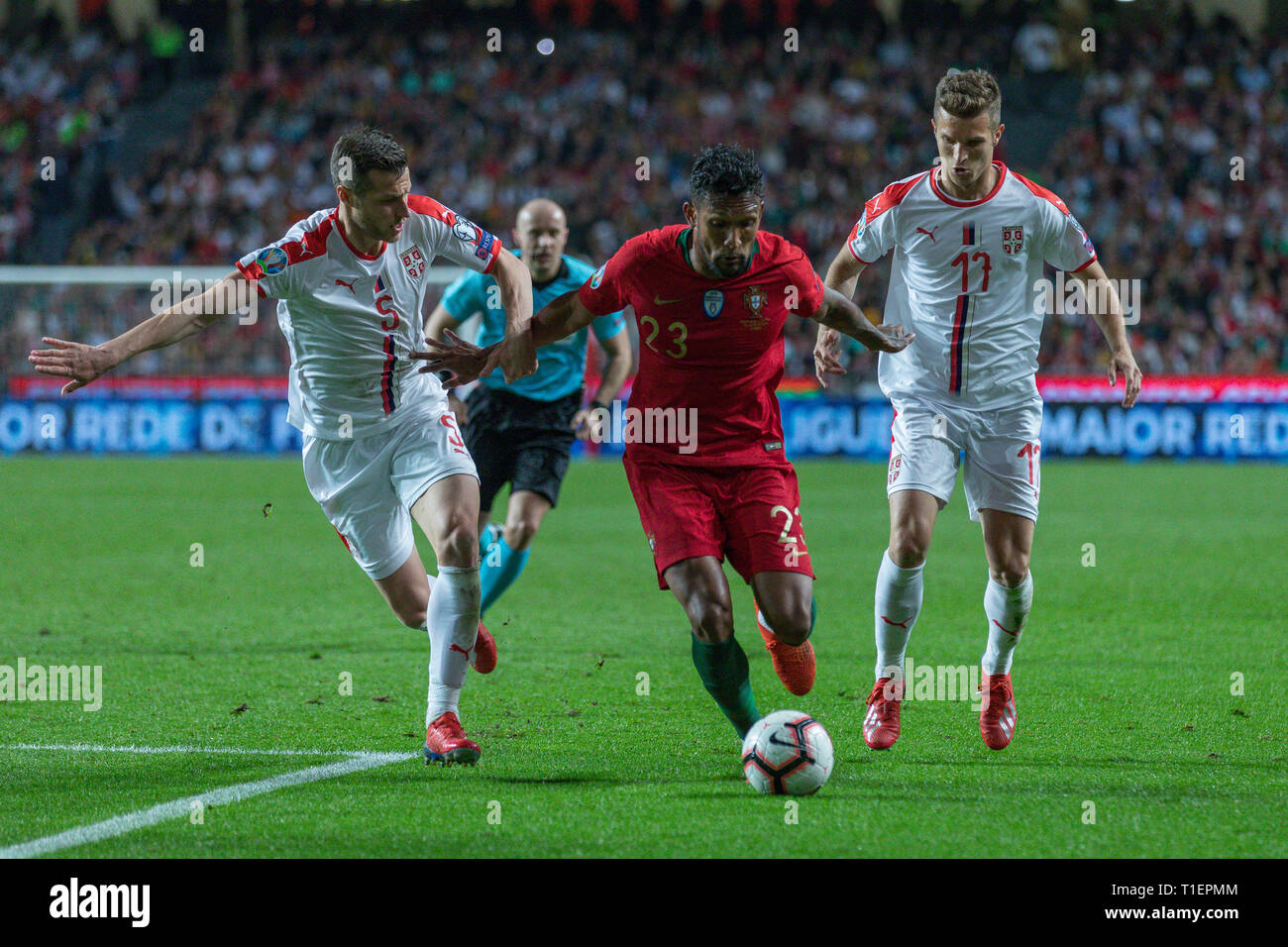 Lisbon, Portugal. 25th Mar, 2019. March 25, 2019. Lisbon, Portugal. Portugal's and Braga forward Dyego Sousa (23) during the European Championship 2020 Qualifying Round between Portugal and Serbia Credit: Alexandre de Sousa/Alamy Live News Stock Photo