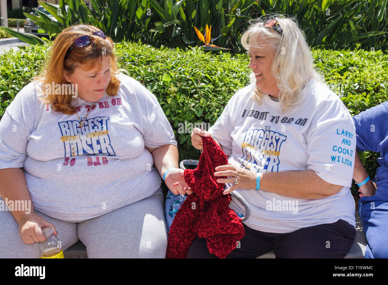 Miami Florida,Shops at Midtown,The Biggest Loser,TV show,reality television,audition,tryout,casting,overweight obese obesity fat heavy plump rotund st Stock Photo