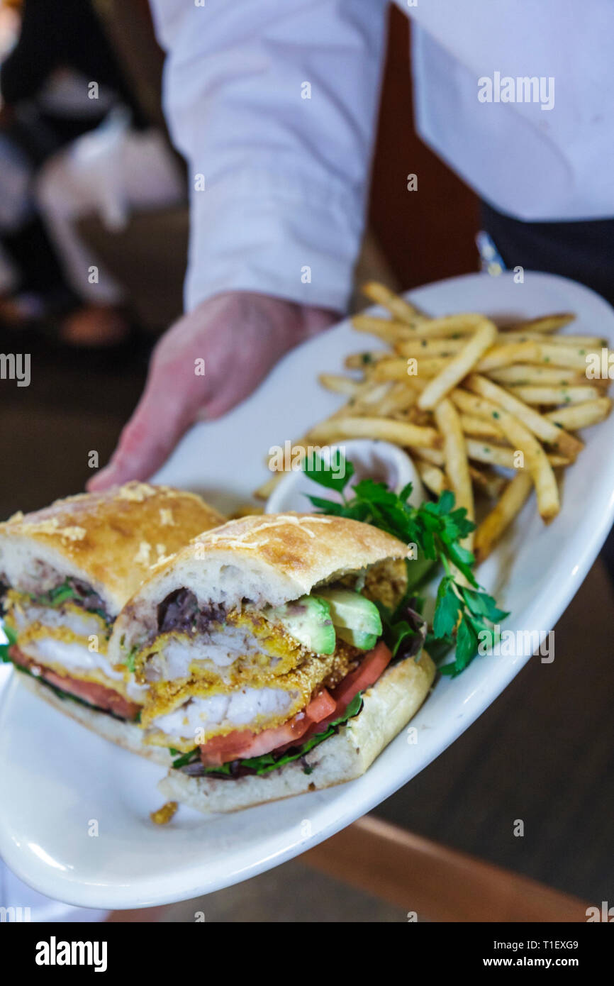 Miami Florida,Aventura,Aventura Mall,Nordstrom,Cafe Bistro,restaurant restaurants food dining cafe cafes,dining,waiter waiters server employee employe Stock Photo