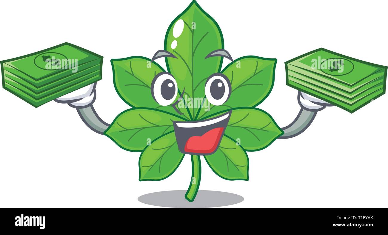 With money bag horse chestnuts in the mascot stem vector illustration