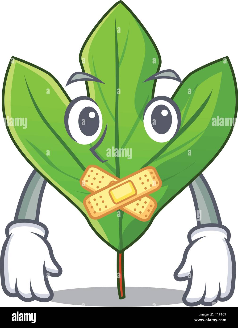 Silent sassafras leaf in the shape cartoon vector illustration Stock Vector