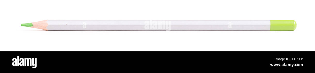 Wooden color pencil, isolated on a pure white background - green Stock ...