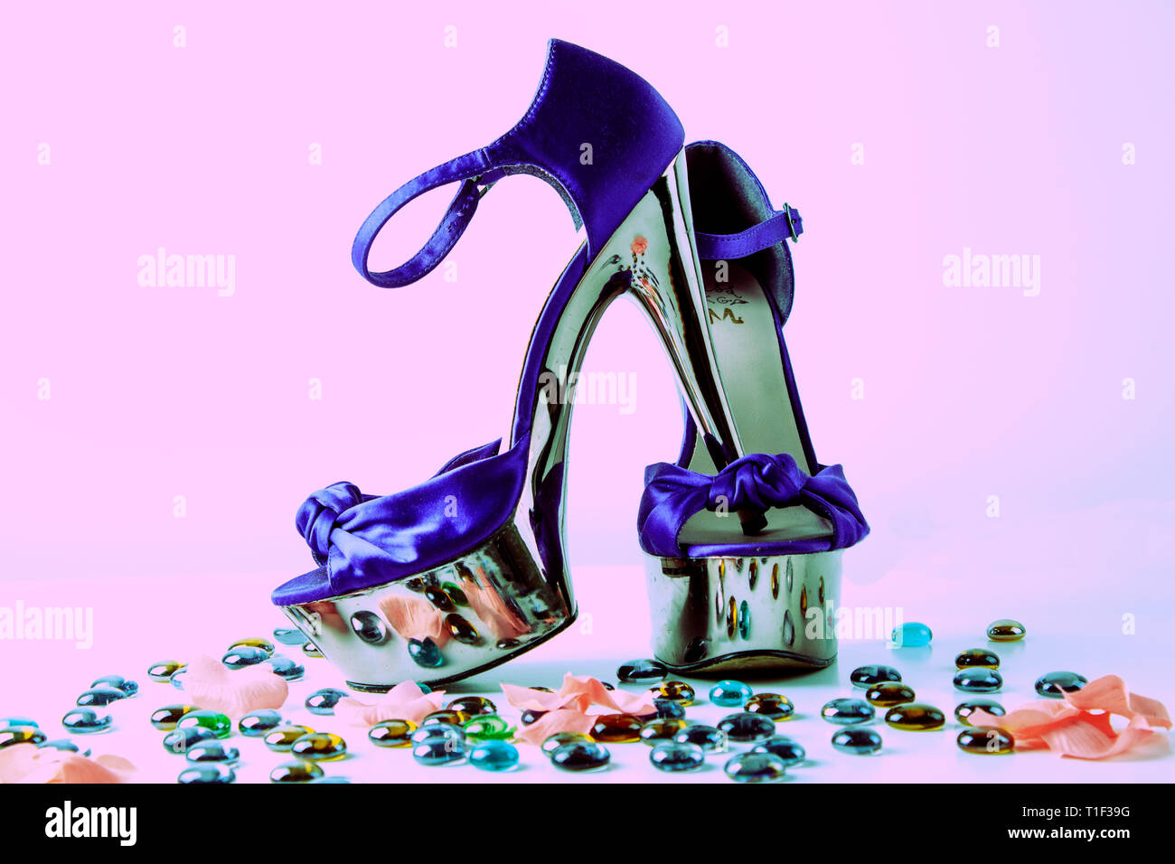 Purple High Heels Stock Photo