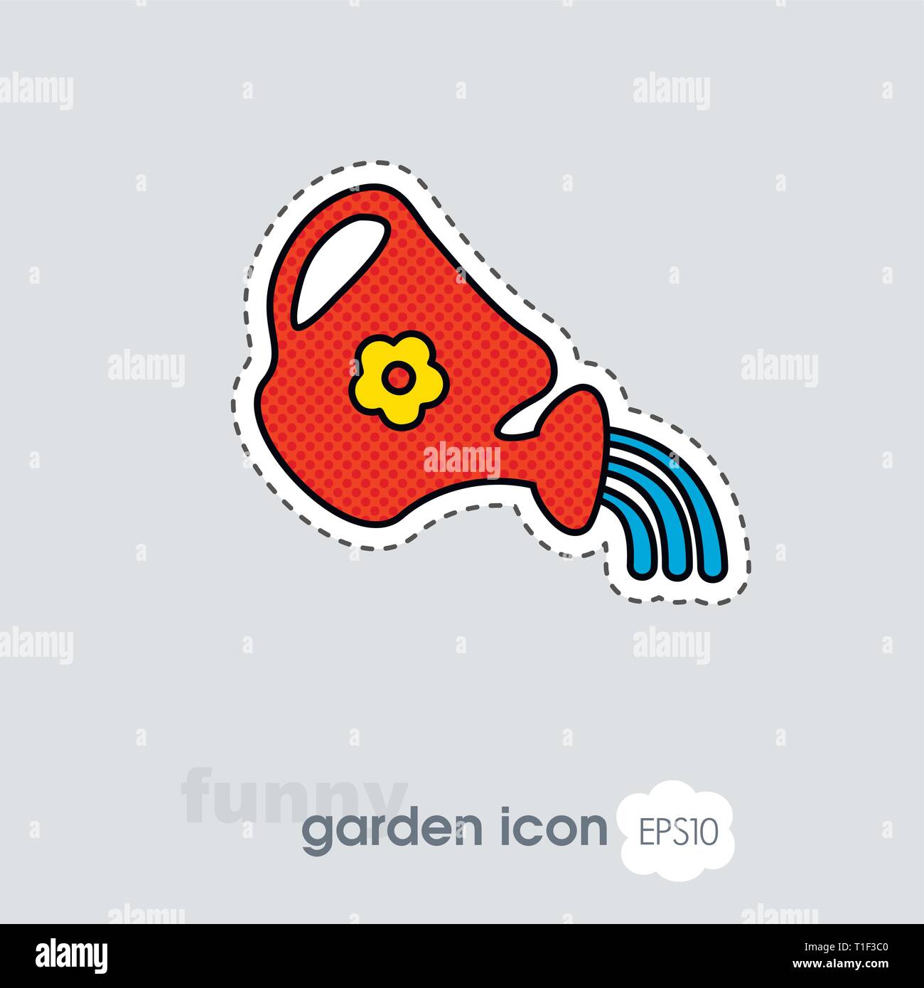 Watering can flat vector icon isolated, garden, eps 10 Stock Vector