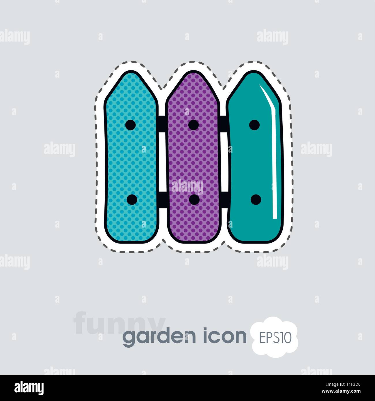 Fence flat vector icon isolated, garden, eps 10 Stock Vector