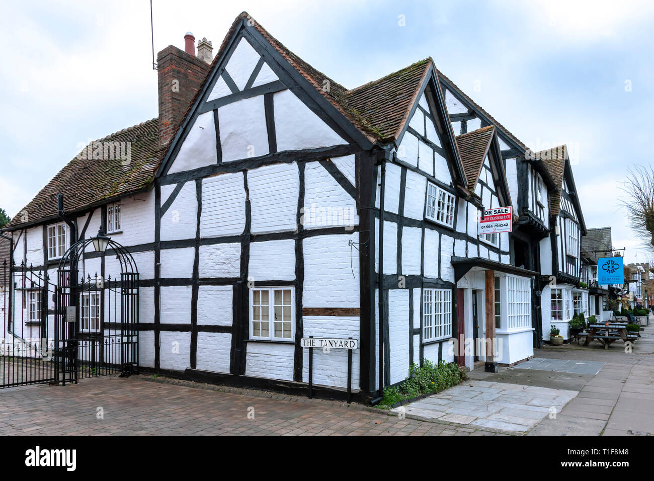 Houses on High Street in Henley in Arden, Warwickshire, uk Stock Photo