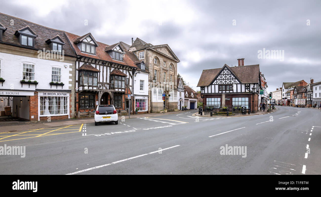 Houses on High Street in Henley in Arden, Warwickshire, uk Stock Photo