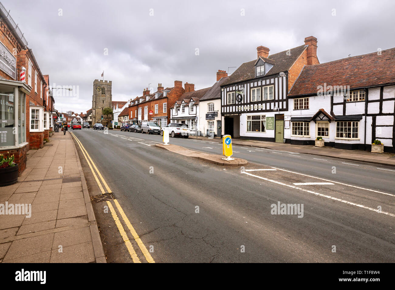 Houses on High Street in Henley in Arden, Warwickshire, uk Stock Photo