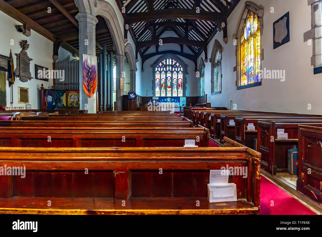 Interior of John the Baptist's Church, Henley in Arden, Warwickshire, uk. Stock Photo