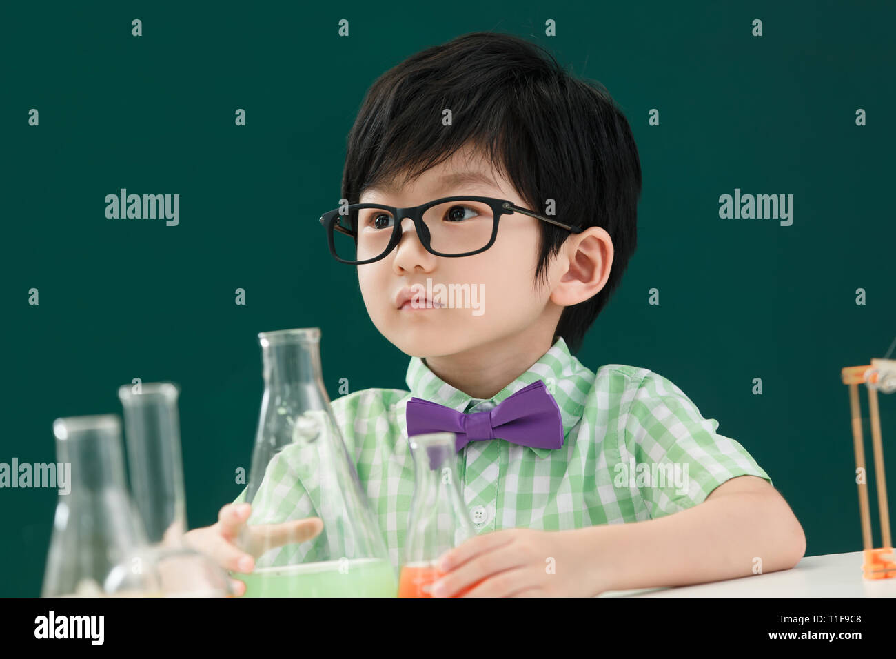 Pupils in chemistry class Stock Photo