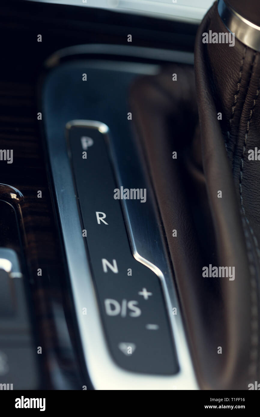Automatic transmission gear shift in car Stock Photo Alamy