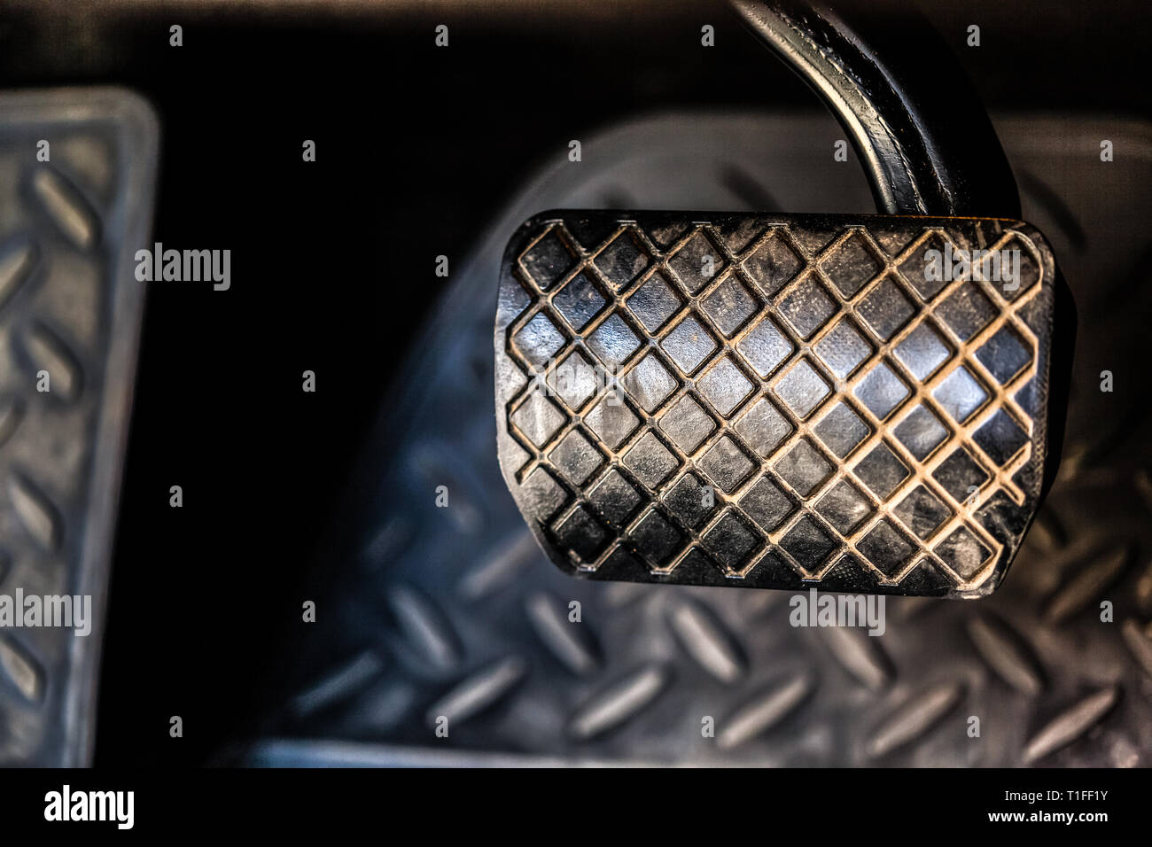 Brake and accelerator pedal of automatic transmission car Stock Photo