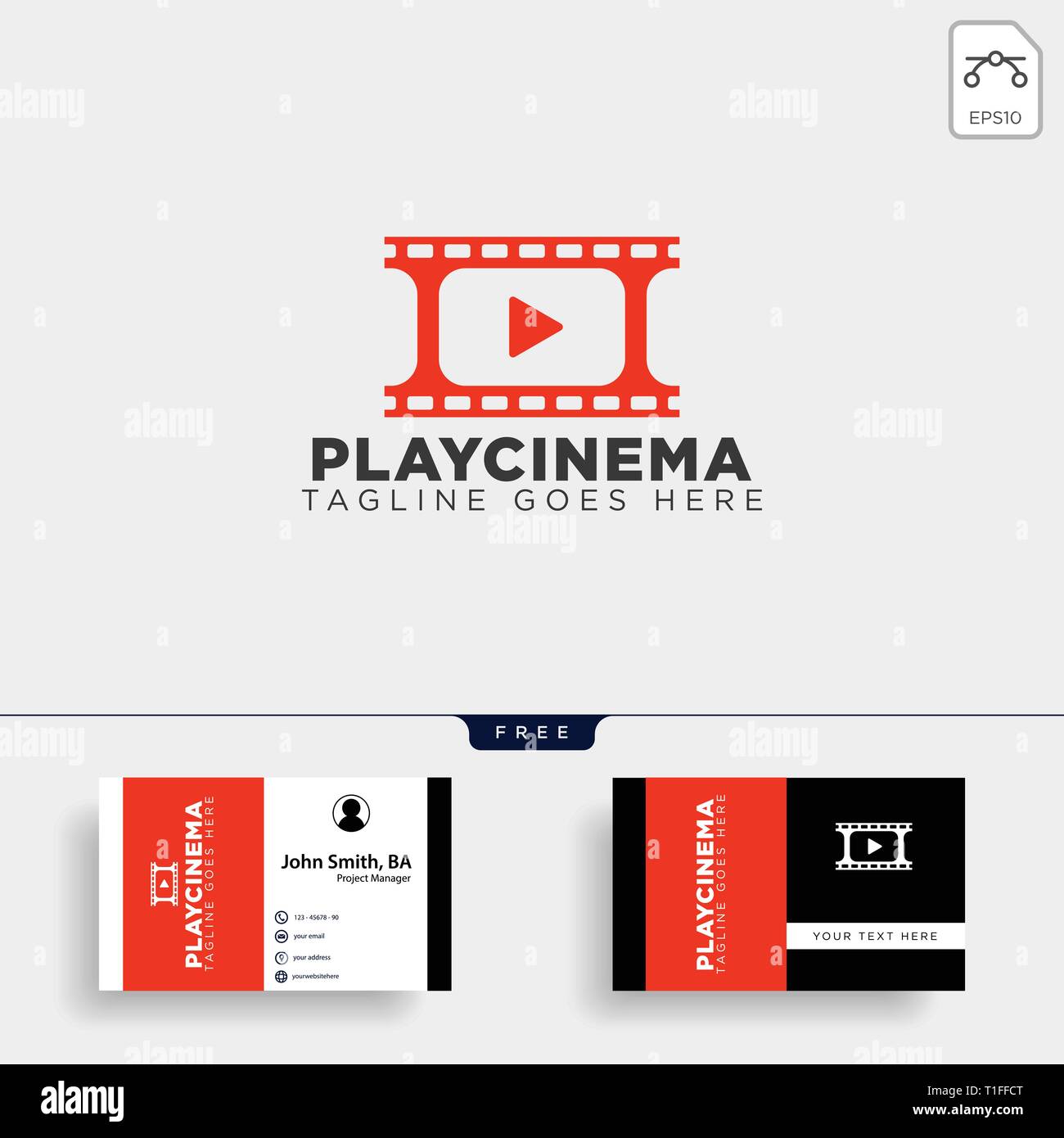 play media cinema simple logo template vector illustration icon element isolated - vector file Stock Vector