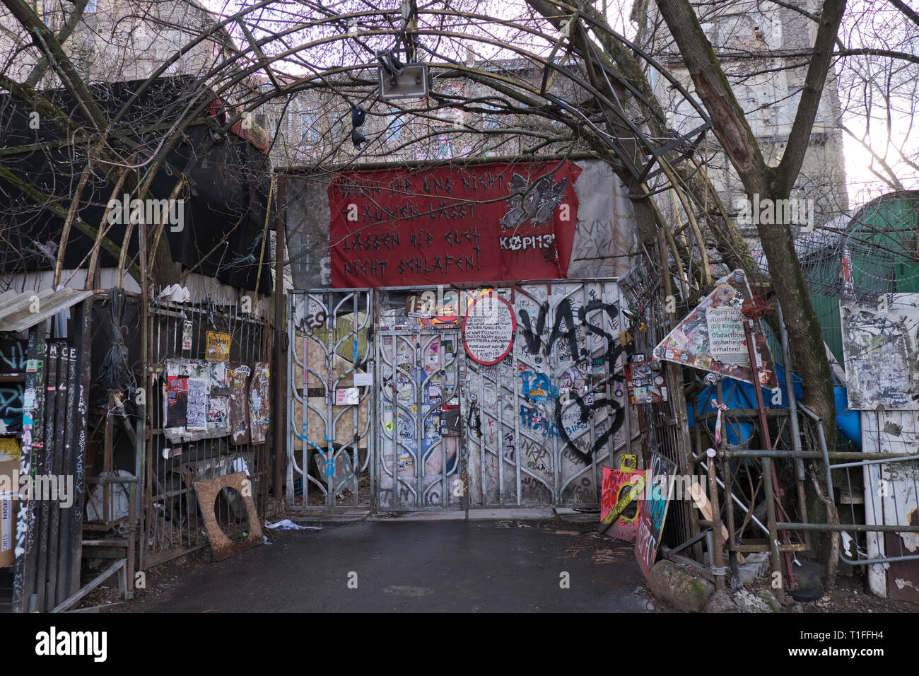 Squatters camp in East Berlin Germany Stock Photo