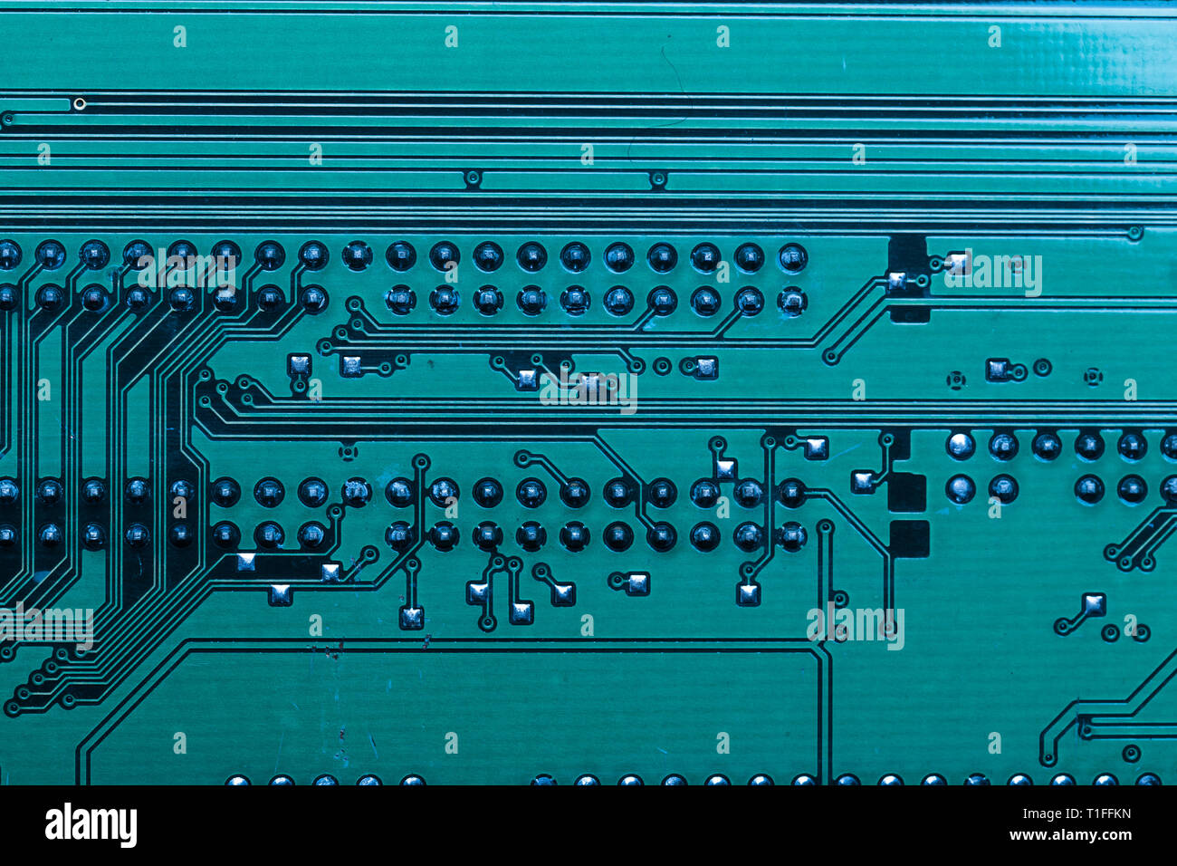 Close up of a printed green computer circuit board Stock Photo - Alamy