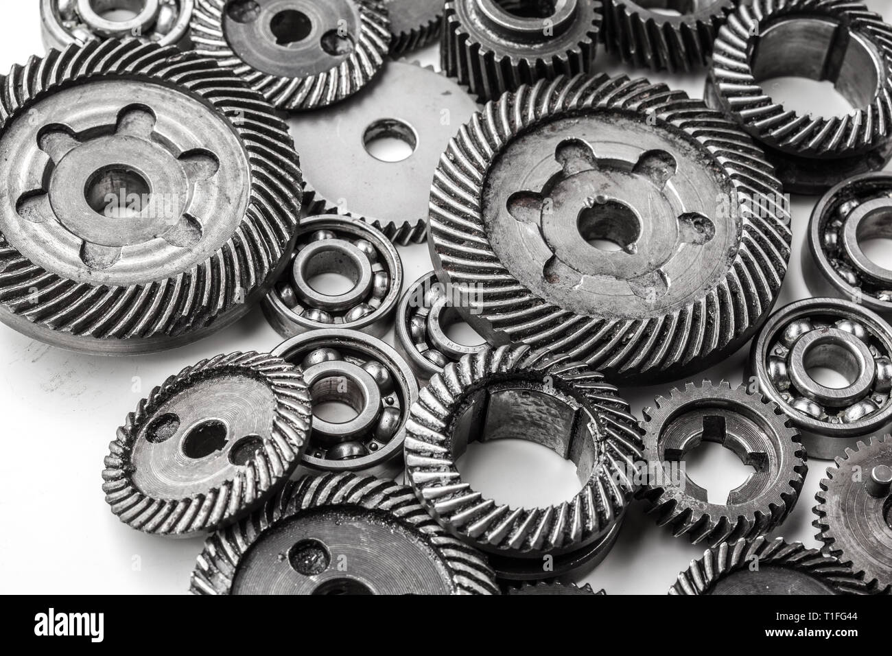 Gear metal wheels, isolated on white background Stock Photo - Alamy