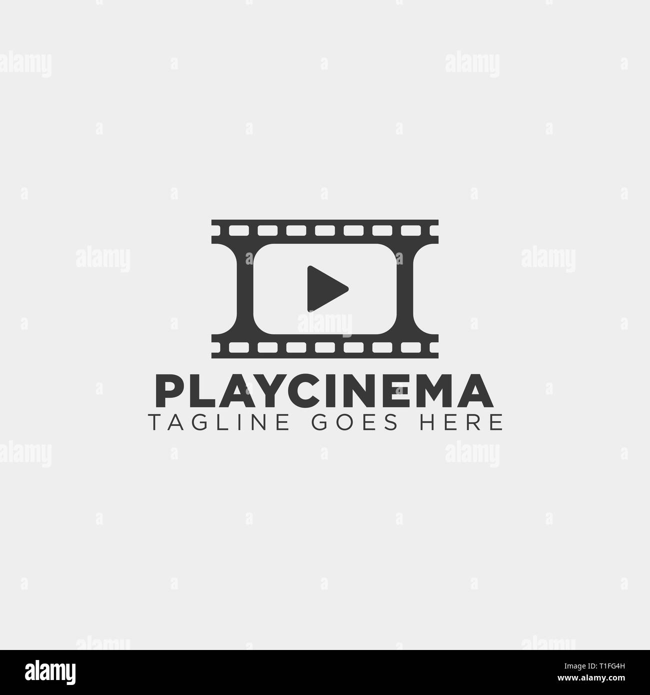 play media cinema simple logo template vector illustration icon element isolated - vector file Stock Vector