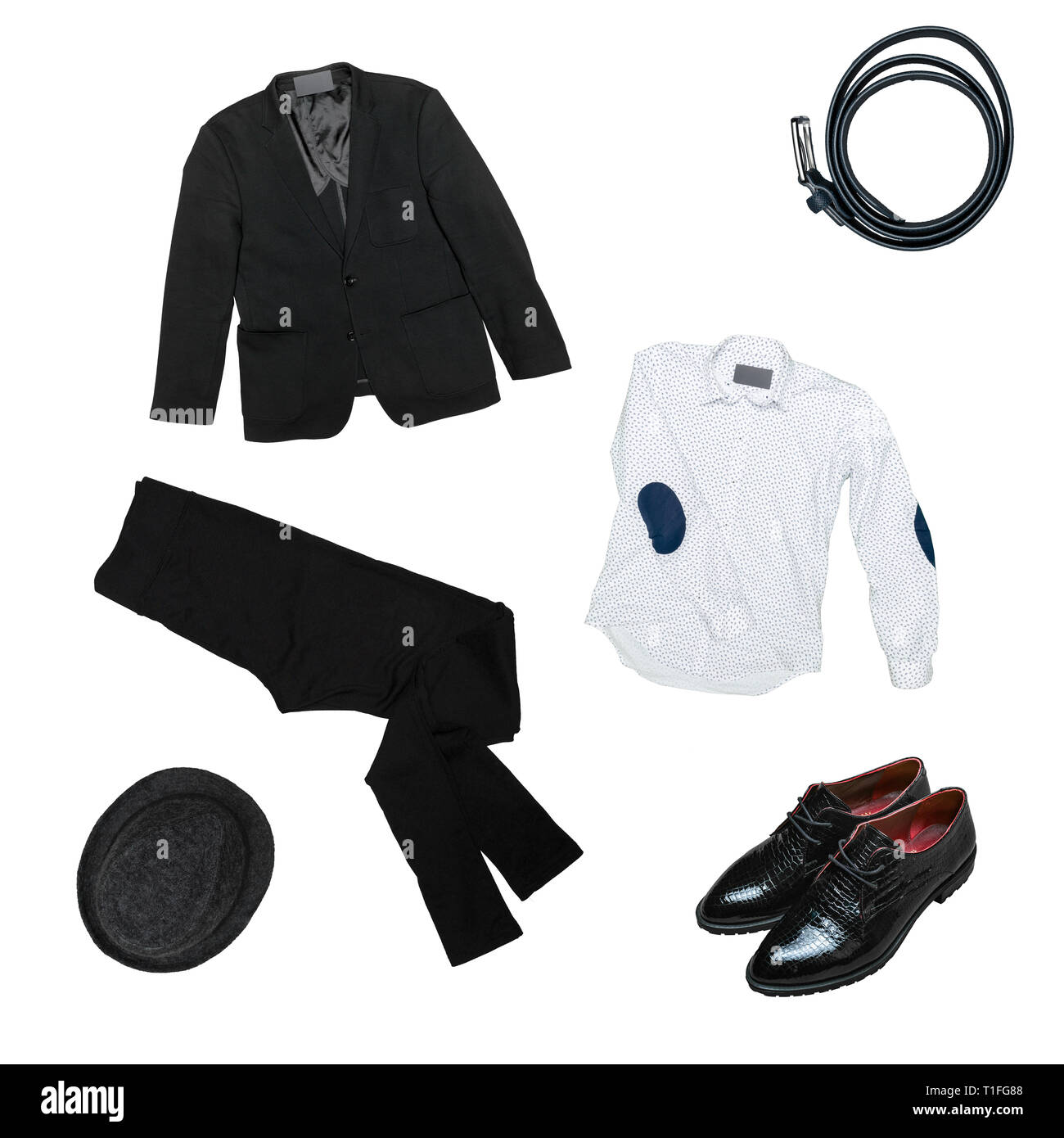 male clothes collection isolated on white Stock Photo Alamy