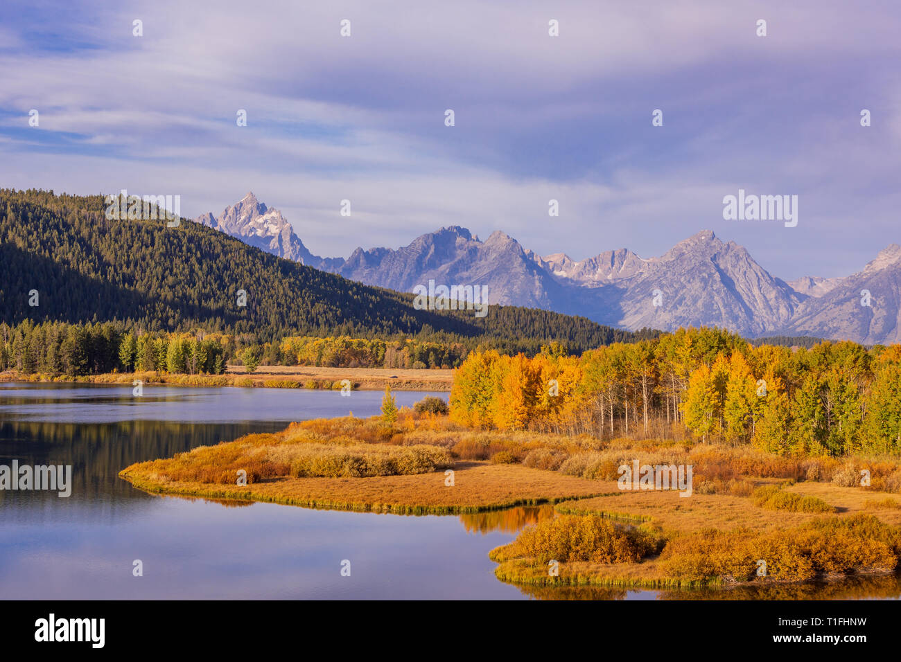 Scenic Autumn Reflection in the Tetons Stock Photo - Alamy