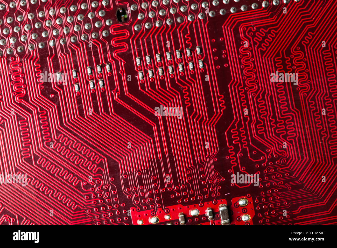 Red Computer Chip Pattern