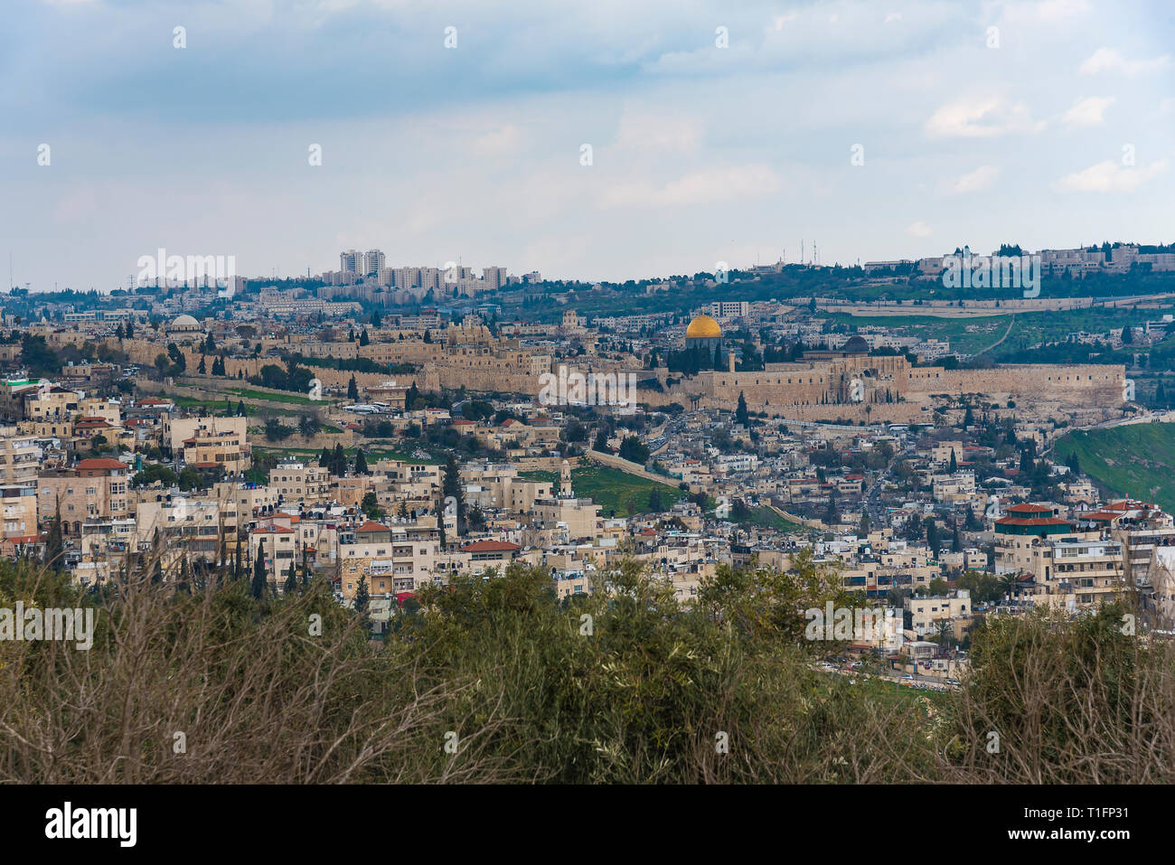 Jerusalem Old City from the Mount of Olives Stock Photo - Alamy